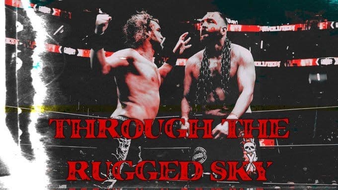 An edited image of Hangman Adam Page versus Jon Moxley at AEW Revolution 2023